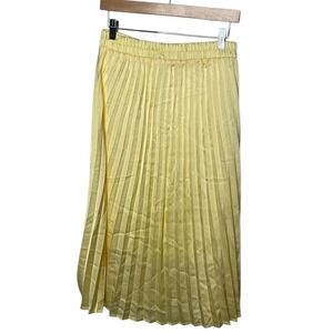 Sadie & Love Pleated Skirt Midi‎ Elastic Waist Yellow Size M